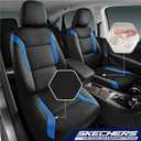 Skechers Memory Foam Car Seat Covers, Air Cool Mesh Thick Seat Covers,Car Seat Covers Front Seats Airbag Compatible, Automotive Comfort & Protection for Most Cars, Vans,Trucks, SUVs,Blue