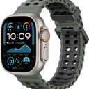 Breathable Ocean Band Compatible with Apple Watch Ultra 3/2/1 49mm,S11/S10 46mm,9/8/7 45mm,SE3/SE2/SE/6/5/4 44mm,3/2/1 42mm, Adjustable Silicone Band Breathable Sport Strap for Men Women