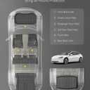 3W Tesla Model 3 Floor Mats 2026 2025 2024 with Metal Pedal, Full Set with Cargo Liner, Highland All Weather Custom Fit Rear Trunk Mat Accessories Black