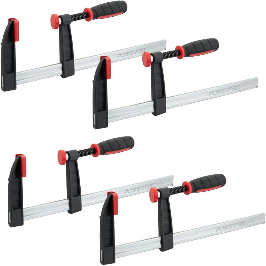 POWERTEC 71626 Ductile Cast Iron F Clamps for Woodworking, Welding Ductile Iron w/Heavy Duty 600 lbs. Clamping Capacity – 4 Pack POWERTEC 71626 Ductile Cast Iron F Clamps for Woodworking, Welding Ductile Iron w/Heavy Duty 600 lbs. Clamping Capacity – 4 Pack