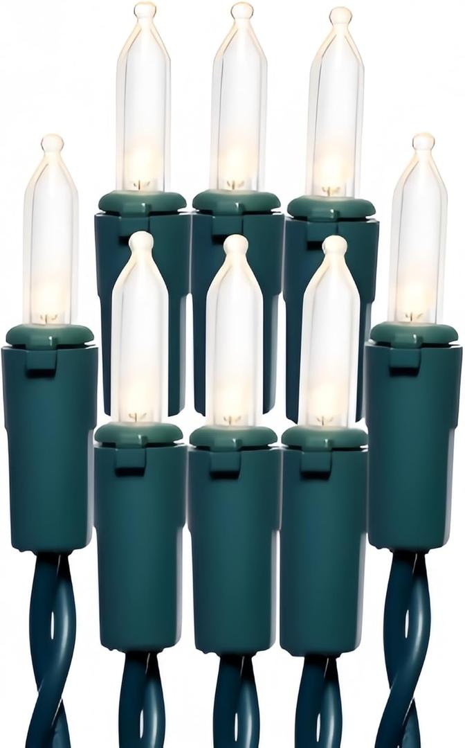 150 LED Warm White Christmas Lights, UL Certified 22# Green Wire 50 Ft, Commercial Grade Decorative Lighting String, for Indoor and Outdoor Use.