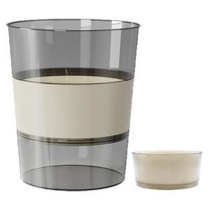 2.64 Gal Small Trash Can Clear Foldable Plastic Wastebasket Paper Basket Garbage Container Bin Round for Bathroom Bedroom Kitchen Offices Cafe Camping Laundry Room (White)