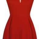 oxiuly Women's Sleeveless V Neck Casual Mini Dress Graduation Dinner Gowns Party Cocktail Dresses with Pockets OX366 (Red, L)