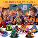 234 PCS Halloween Party Favors for Kids,24 Pack Witch Hat Goodie Bags Prefilled Halloween Toys for Trick or Treat Toy for Kids Halloween Gifts Boys Girls Toys Classroom Prizes Party Supplies