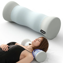 Neck Roll Pillow - Memory Foam Round Neck Pillow - Ergonomic Cervical Roll Pillow, Breathable & Removable Cover - Multi-Use Bolster Pillow for Neck, Leg, Back, Yoga (Blue Grey)