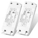 Noobibaba LED Dimmable Driver 24V Transformer for LED Lights Triac ELV/ MLV 30W 120 to 24 Volt Converter for Lutron & Leviton Switch Dimmable Strip Light Transformer Flicker Free ETL Listed, 2-Pack