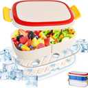 Serving Tray with Ice Packs, 9.45" Lightweight Platter for Outdoor Parties Includes Removable Compartments for Fruit Preservation