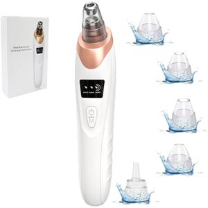 2025 Blackhead Remover Pore Vacuum,Facial Pore Cleaner-5 Suction Power,5 Probes,USB Rechargeable Blackhead Vacuum Kit Electric Acne Extractor Tool for Adult (White)