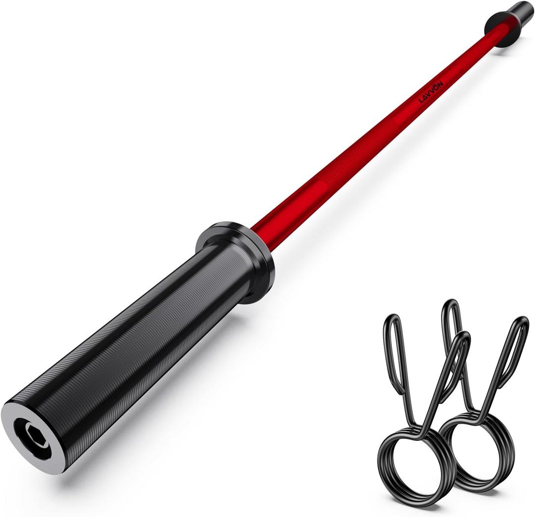 57"Olympic Barbell Bar 6ft, 2" Standard Straight Bars for Weight Lifting | Bar for Bench Press/Squats/Hip Thrusts/Lunges/Biceps- Home Gym Weight Bar- 2 Spring Collars(500lb/700lb Weight Capacity)