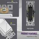 ENERLITES 3-Way Decorator Paddle Rocker Light Switch, Gloss Finish, Single Pole or Three Way, 3 Wire, Grounding Screw, Residential Grade, 15A 120V/277V, UL Listed, 93150-W-10PCS, White (10 Pack) (Wall Plate Not Included)