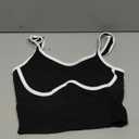 SUUKSESS Women Sweetheart Neckline Longline Sports Bra Padded Basic Workout Crop Tank Top (Small, Black)