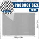 Zonon 2 Pack 12 x 24 in Perforated Aluminium Expanded Metal Grilles Sheet Flattened Grate Screen/fence Wire/privacy Fence/screen Door Mesh, Wall, Fireplace Flue, Vent Screens, Diy(Diamond Hole, Black)