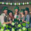 Syhood 36 Pcs St Patrick's Day Decorations Shamrock Tree Ornament Set Irish Good Luck Green 2.36 Inch Green Hanging Plastic Ball Tree Decorations for Home St Patrick's Day Anniversary Party Decor