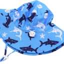 Sarfel Baby Sun Hat Toddler Summer Hats UPF 50+ Baby Bucket Hat Kids Beach Hats for Baby Boys (Blue, XL)