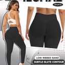 Scrunch Butt Lifting Leggings for Women Gym Seamless Workout Leggings Mid Low Waist Tummy Control Yoga Pants (Black)