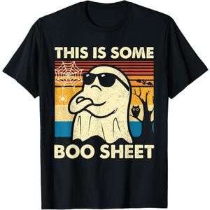 This is Some Boo Sheet Ghost Retro Funny Halloween Men Women T-Shirt 2XL 