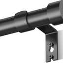 Adjustable Curtain Rods for Windows 16 to 75'', Cylindrical End Cap, 1-Inch-Diameter, Black