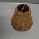 Rattan Lamp Shade Set of 6 Natural Rattan Clip-on Chandelier Lampshade Mini Handmade Woven Vintage Boho Farmhouse Wicker Table Light Cover for Candle Bulb(3.15" Top x 6" Bottom x 5.3" Height)