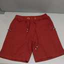 Big Boy's Casual Shorts Summer Cotton Classic Fit Elastic Waist Shorts with Zipper Pockets (8, Wine Red)