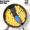 Heat Resistant Silicone Spoon Spatulas, Doosu 600F High Temp Flexible Cooking Spoons Kitchen Spoonula Scratch-Proof for Mixing Stirring Scraping Serving Non-Stick Cookware (Set of 3, Multi-4)