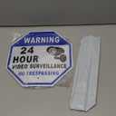Kichwit Video Surveillance Sign for House, 12 x 12 Inch/37 Inch High, No Trespassing Sign for Outdoor, Aluminum, 27.5" Long Metal Stake, Blue