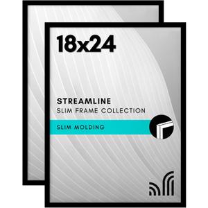 Americanflat 18x24 Poster Frame 2-Pack - Slim Molding - Black