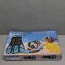 Snorkel Set with Fins for Adults, Snorkeling Gear for Adults Men and Women, Snorkle, Mask Set Adults Dry Top Snorkel Mask Combo Set with Travel Bag for Snorkeling, Diving, Swimming (Small-Medium, Cyan)