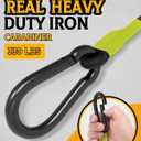8 Pcs 18 Inch Heavy Duty Carabiner Bungee Cord Outdoor with 190 Lbs Max Break Strength, Black/Yellow Bungee Straps with Upgraded Carabiner Hooks for Luggage Rack, Cargo, Hand Carts, Bike, Camping, etc