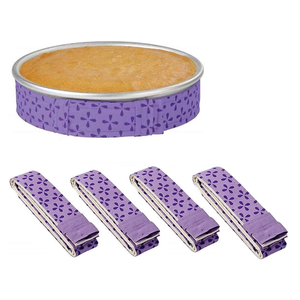 4-Piece Bake Even Strips, Super Absorbent Thick Cake Pan Dampen Strips, Keeps Cakes More Level and Prevents Crowning With Cleaner Edges