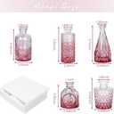 TBWIND Pink Day Glass Bud Vase Set of 5, Small Flower Vases for Centerpieces in Bulk, Mini Vintage Vase for Wedding Decor, Single Flowers, and Home Table Dcor