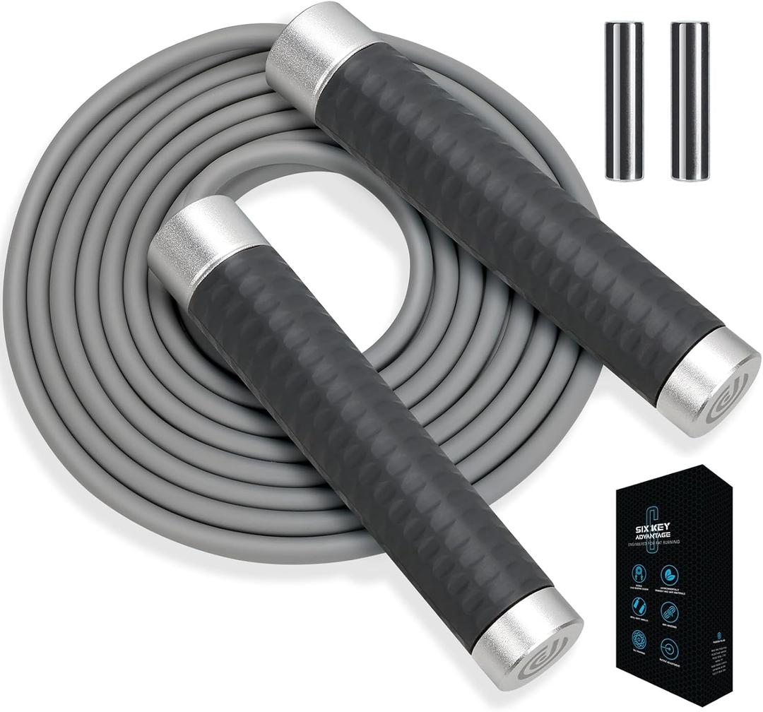 Weighted Jump Rope for MenWomen and kids(1LB), Jump Ropes for Fitness, Speed Skipping Rope, Gym,Indoor/Outdoor - Fitness, Workout, Boxing,crossfit