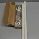 White Decorative Farmhouse Curtain Rod:18-45"Adjustable Heavy Duty Single Window Curtain Rod for Bedroom Living Room,Antique White Boho Rustic Drapery Rods with Vintage Twist Finial Easy Install