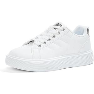 Women's Fashion Platform Sneakers Synthetic Leather & Metallic Accents for Casual Tennis & Everyday Comfort, 8