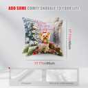 2 x HOMETITUTE Set of 2 Christmas Dog Throw Pillow Covers 18x18 Inch Soft Decorative Yorkie Cushion Covers Holiday Winter Christmas Pillow Cases Rustic Farmhouse Decor for Sofa Couch Bed Living Room