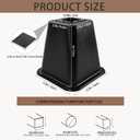 6 Pack Bed Furniture Risers, 6 Inch Quality Plastic Couch Lift Risers Stackable Black Bed Legs for Sofa, Chair, Cabinet, Desk, Supports up to 2200 Lbs per Leg