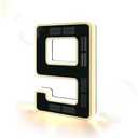 ISUNMEA 6.7 Inch Solar Lighted House Numbers for Outside, Light Up Waterproof LED Address Signs for Houses, Backlit Illuminated Exterior Modern House Numbers Light (9-Black, 6.7IN)