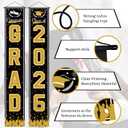 5 x OHOME Graduation Decorations 2026 - Black Congrats Grad Porch Banner for Graduation Party Decorations - Class of 2026 - Party Favors Supplies Backdrop Yard Signs Decor