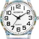 Avaner Women's Stretch Band Watches: Ladies Boho Printed Elastic Strap Easy Reader Analog Quartz Bangle Wrist Watch