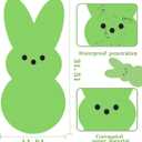 Easter Bunny Yard Sign Decoration with Stakes, Large Welcome Bunny Decoration Outdoor for Spring Happy Easter Garden Lawn Supplies (Green)