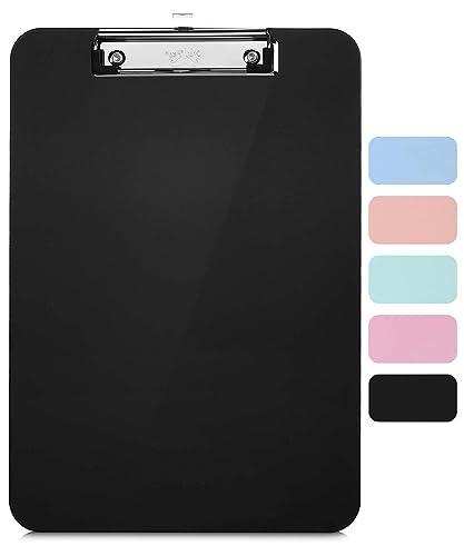 Mr. Pen- Plastic Clipboard, Letter Size, Black, Clipboard Plastic, Low-Profile Metal Clip with Retractable Hanging Hole 2 in pack