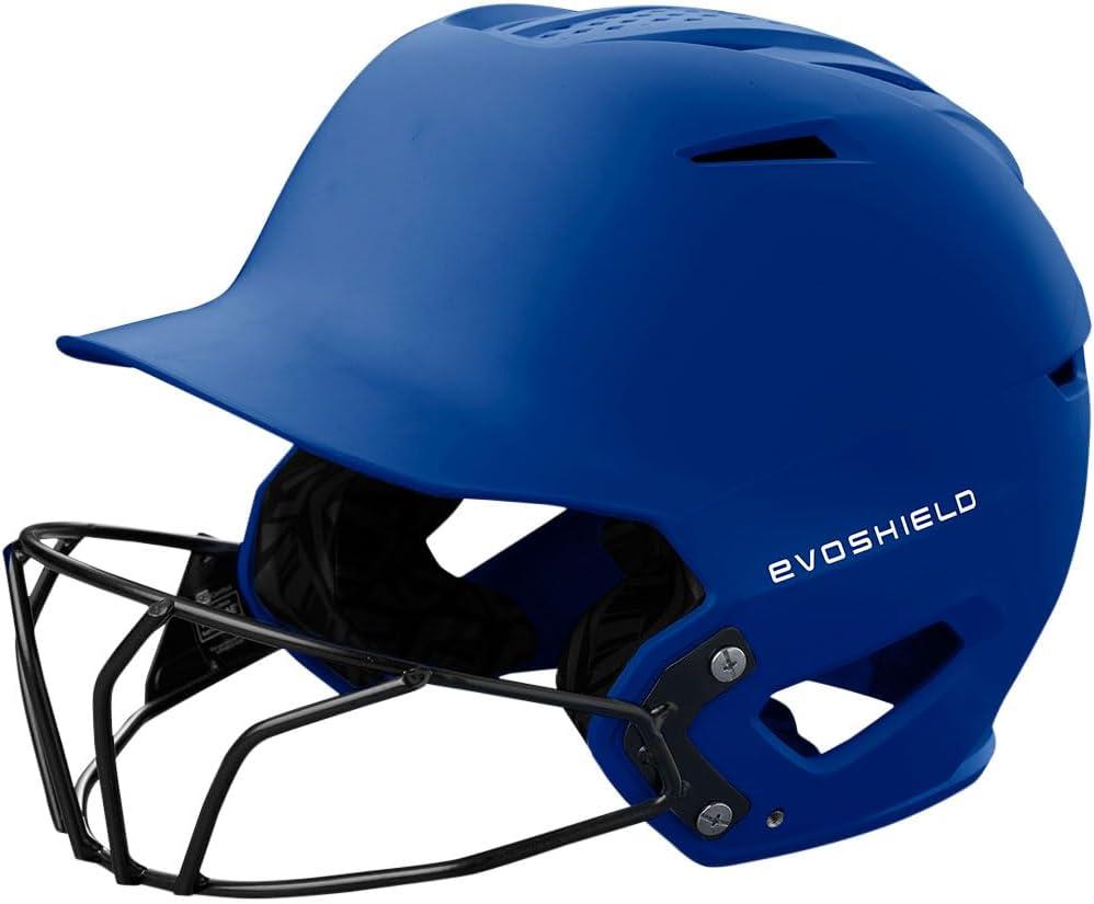 EvoShield XVT 2.0 Batting Helmets with Facemask (Medium/Large, Royal)