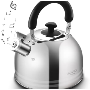 MAXCOOK Tea Kettle, 5.7QT 6L Whistling Tea Kettle for Stove Top, 304 Stainless Steel Tea pot, Large Teapot for stovetop, Camping Kettle for Boiling Water (Mirror Polish)