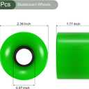 YOKIVE 4 Pcs Skateboard Wheels, 78A Skate Scooters Replacement, Great for Skateboarding, Outdoor Street Sports (Green, 60mm OD)