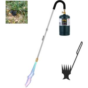 Weed Torch Propane Burner,34" Long arm Weed Torch,Fire Starter,Charcoal Starter,Blow Torch with Flame Control and Igniter for Roof,Wood,Ice,Snow (Tank not included) (Black)