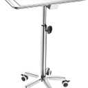 ChoJiah Extra Large Mayo Stand Rolling Salon Tray on Wheels Hairstylist Tray Heavy Duty Tattoo Tray, Ideal Use for for Hair Salon Dental Hairstylist Cart (with brake system)