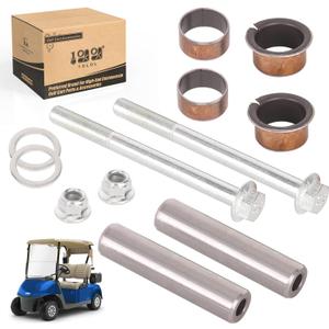 10L0L Golf Cart Spindle Assembly Repair Kit fit EZGO RXV 2008-UP & EZGO TXT/PDS 2001-UP, Include Spindle Bushings, King Pin Tubes,Claw Copper Sleeves and Washers,OEM# 70745-G01,614034,70648-G01