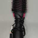 Hair Dryer Brush Blow Dryer Brush in One, Upgraded 4 in 1 Hair Dryer and Styler Volumizer with Negative Ion Anti-frizz Ceramic Titanium Barrel Hot Air Hair Straightener Brush (Black/Pink)