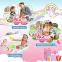 deAO Play Kitchen Sink Toys,Kids Electric Dishwasher Play Sink with Running Water, Play Kitchen Accessories,Real Faucet for Water Play, Pretend Play for Toddlers 3+,Pink