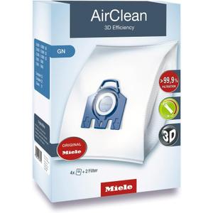 Miele Genuine GN HyClean Air Vacuum Cleaner Bags for Miele Complete C2, Complete C3, Classic C1, S8, S5 & S2 Vacuum Cleaners, Pack of 4 Vacuum Bags and 2 Filters
