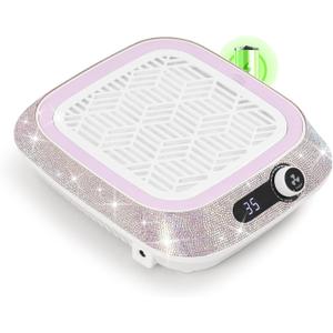 Rechargeable Nail Dust Collector, 450Pa Suction & 3500 RPM Cordless Dust Collector Nail Tech, Compact Beginner-Friendly Salon Tool with Reusable HEPA Filter Salon & Home Use